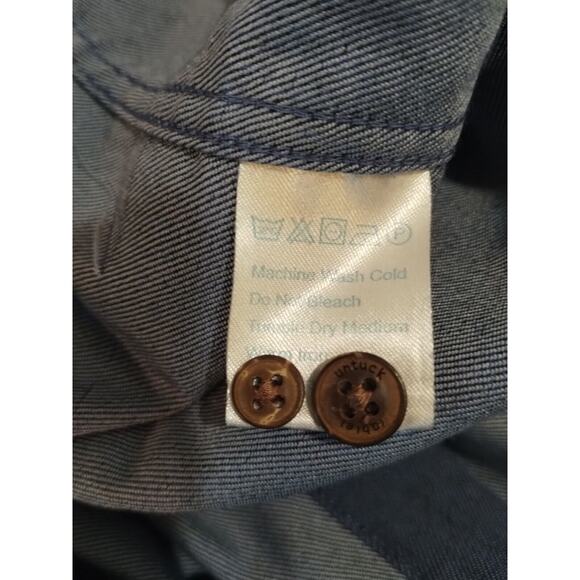 Twillory Performance Button Down Cotton Blend Denim Look Tailored Fit S/M ** - Picture 7 of 12